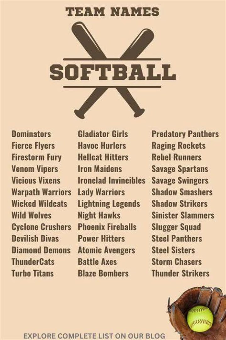 600+ Cool Softball Team Names Ideas (Generator) BrandBoy