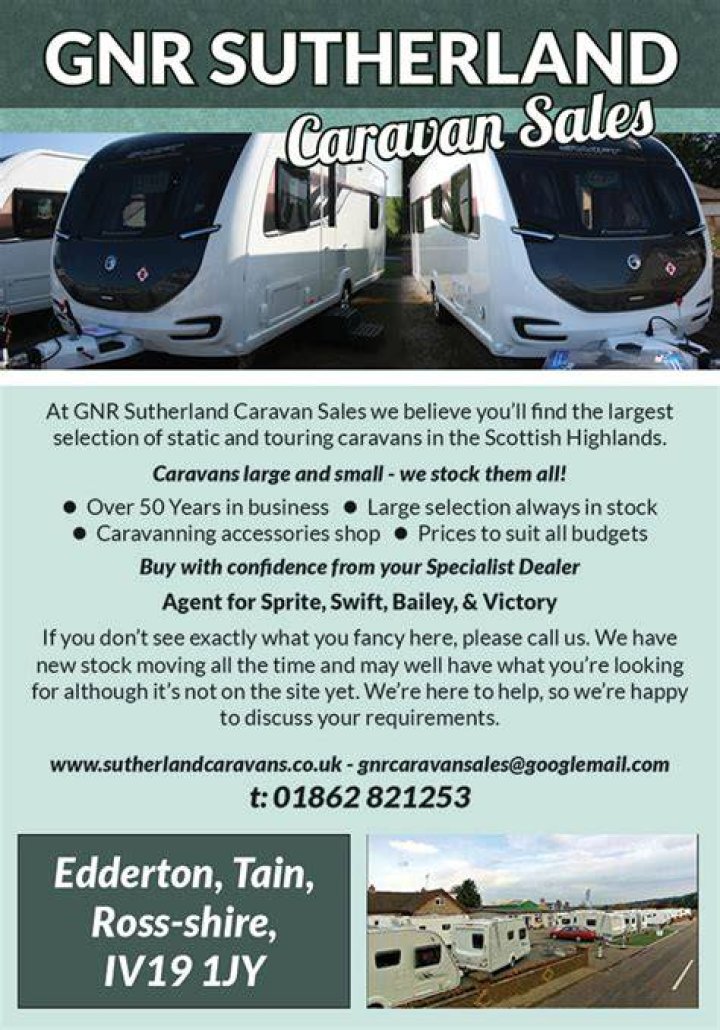 GNR Sutherland Caravan Sales Caravan, Motorhomes and Camping